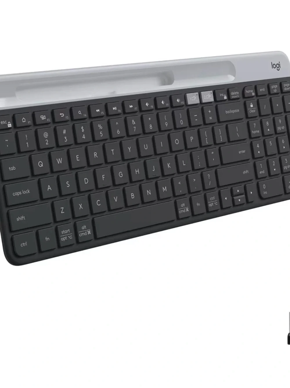 Logitech K585 Slim Wireless Keyboard with Built-in Phone Cradle - Graphite